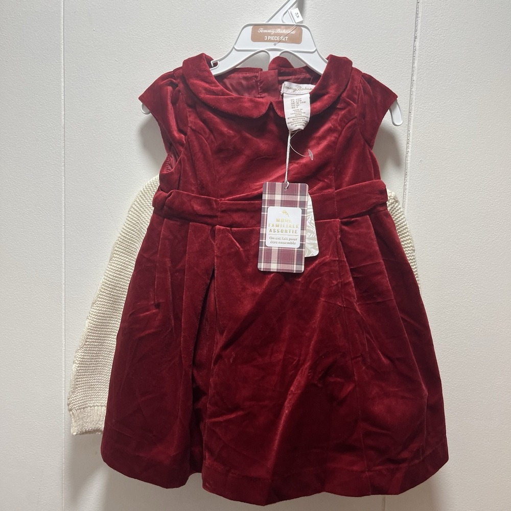 Tommy Bahama Kids Girl 24 Mo‎ 3 Piece Set Dress Sweater Purse NEW